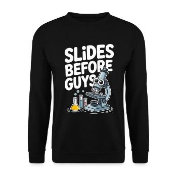 Des lames de technicien de laboratoire avant le travail de laboratoire de Guy - Sweat-shirt Unisexe - noir - Devant - Alina (178cm) & Michal (187cm)
