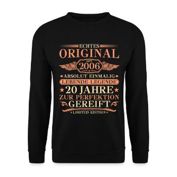 2006 Vintage Absolutely Unique 20th Birthday - Unisex Sweatshirt - black - Front - Alina (178cm) & Michal (187cm)