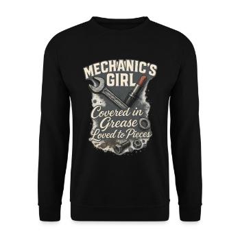 Mécanicienne : Aimer avec la graisse - Sweat-shirt Unisexe - noir - Devant - Alina (178cm) & Michal (187cm)