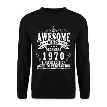 55ème Anniversaire Légende Décembre Millésime 1970 - Sweat-shirt Unisexe - noir - Devant - Alina (178cm) & Michal (187cm)