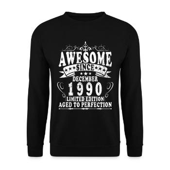Décembre 1990 Décembre Anniversaire Décembre 1990 - Sweat-shirt Unisexe - noir - Devant - Alina (178cm) & Michal (187cm)