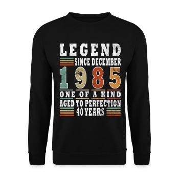 Décembre 1985 Anniversaire Décembre 1985 Décembre - Sweat-shirt Unisexe - noir - Devant - Alina (178cm) & Michal (187cm)