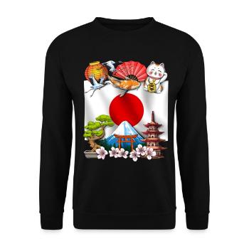 Japan - Unisex Sweatshirt - black - Front - Alina (178cm) & Michal (187cm)