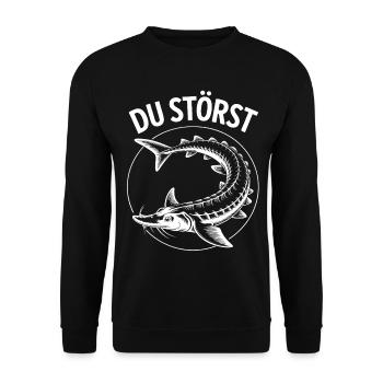 You Disturb Fish Circle Motif - Unisex Sweatshirt - black - Front - Alina (178cm) & Michal (187cm)