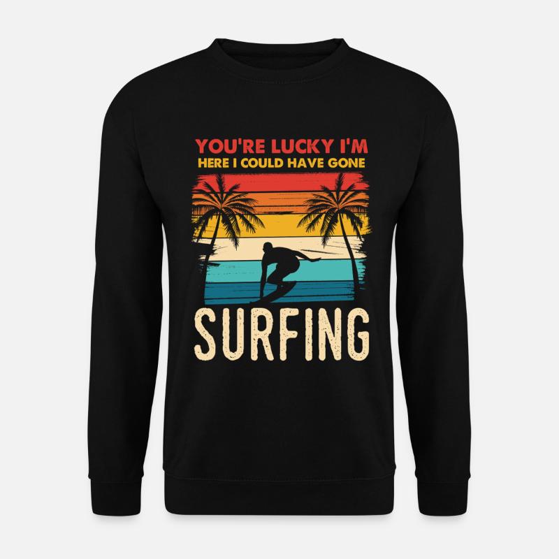 Surf au coucher du soleil - Sweat-shirt Unisexe - noir