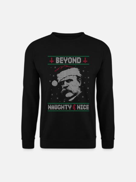 BEYOND NAUGHTY & NICE NIETZSCHE UGLY CHRISTMAS - Unisex Sweatshirt - black
