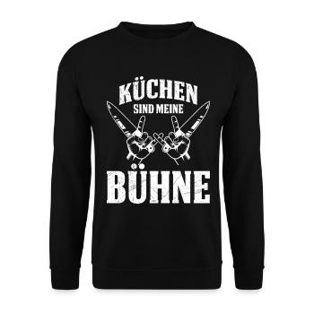 KITCHENS ARE MY STAGE Fun - Unisex Sweatshirt - black - Front - Alina (178cm) & Michal (187cm)