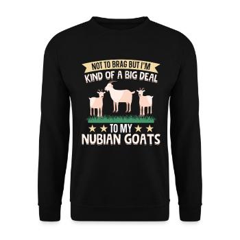 Fournitures d’élevage pour chèvres nubiennes, peluche - Sweat-shirt Unisexe - noir - Devant - Alina (178cm) & Michal (187cm)