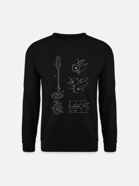 Metalldetektor-Bauplan Abb. 3 Design - Unisex Pullover - Schwarz