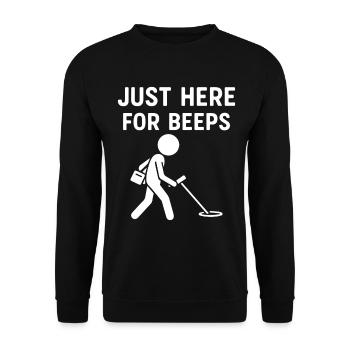 Juste ici pour le plaisir de détecter les métaux avec des bips - Sweat-shirt Unisexe - noir - Devant - Alina (178cm) & Michal (187cm)