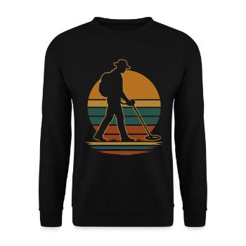 Détecteur de métaux Chasseur de trésors Aventure au coucher de soleil - Sweat-shirt Unisexe - noir - Devant - Alina (178cm) & Michal (187cm)