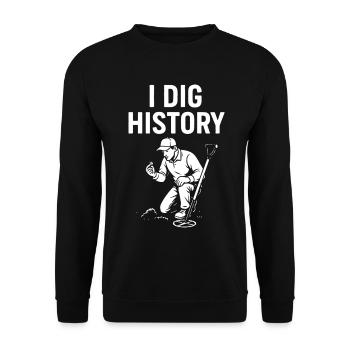 Je Fouille l’Histoire Détection de Métaux Chasseur de Trésors - Sweat-shirt Unisexe - noir - Devant - Alina (178cm) & Michal (187cm)