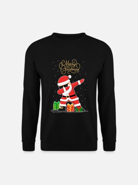 Lustiges Weihnachtsmann Santa Claus Dabbing Snow - Unisex Pullover - Schwarz