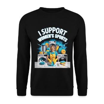 I Support Women's Sports Unwearable Bootleg - Unisex Sweatshirt - black - Front - Alina (178cm) & Michal (187cm)