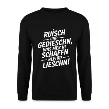 Saxon dialect saying Saxony - Unisex Sweatshirt - black - Front - Alina (178cm) & Michal (187cm)