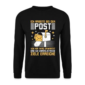 Le facteur TRAVAILLE AU BUREAU DE POSTE Plaisir - Sweat-shirt Unisexe - noir - Devant - Alina (178cm) & Michal (187cm)