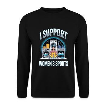 Je soutiens le bootleg inportable du sport féminin - Sweat-shirt Unisexe - noir - Devant - Alina (178cm) & Michal (187cm)