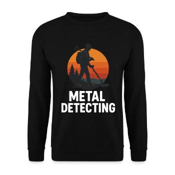 Silhouette d’aventure de chasse au trésor Détection de métaux - Sweat-shirt Unisexe - noir - Devant - Alina (178cm) & Michal (187cm)