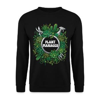 Funny Plant Manager Succulent Cactus - Unisex Sweatshirt - black - Front - Alina (178cm) & Michal (187cm)