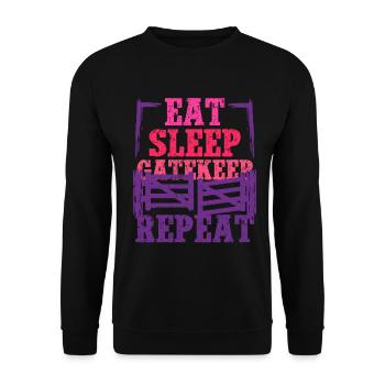 Femme de fermier Mère Manger Sommeil Gardienne - Sweat-shirt Unisexe - noir - Devant - Alina (178cm) & Michal (187cm)