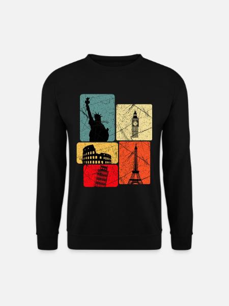 Cosmopolitan Retro Icons Collage - Unisex Sweatshirt - black