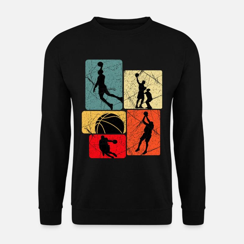 Basketball Silhouette Grid - Unisex Pullover - Schwarz