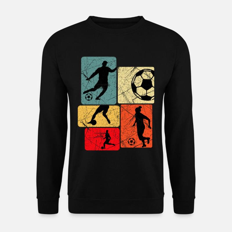 Retro Silhouette Fußball Muster - Unisex Pullover - Schwarz