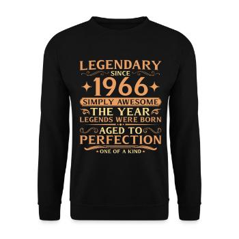 60th Birthday Vintage of Legends 1966 - Unisex Sweatshirt - black - Front - Alina (178cm) & Michal (187cm)