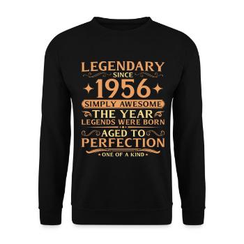 70th Birthday Vintage of Legends 1956 - Unisex Sweatshirt - black - Front - Alina (178cm) & Michal (187cm)