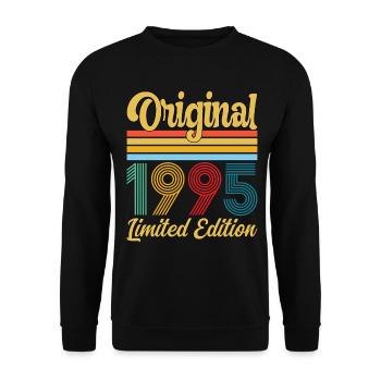 Anniversaire 1995 Original Vintage Rétro Cadeau - Sweat-shirt Unisexe - noir - Devant - Alina (178cm) & Michal (187cm)