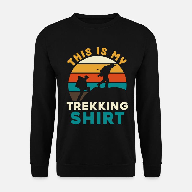 Trekkingshirt mit Sunset Silhouetten - Unisex Pullover - Schwarz