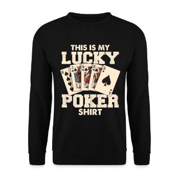 Lucky Poker Card Shirt - Unisex Sweatshirt - black - Front - Alina (178cm) & Michal (187cm)