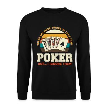Coucher de jeu de poker rétro - Sweat-shirt Unisexe - noir - Devant - Alina (178cm) & Michal (187cm)