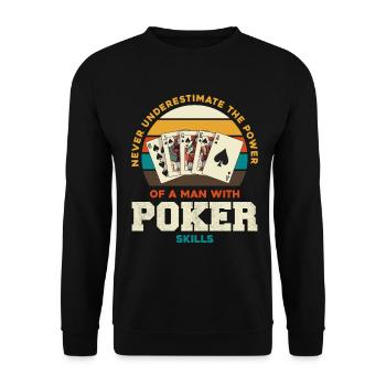 Pouvoir du poker : Homme aux compétences en poker - Sweat-shirt Unisexe - noir - Devant - Alina (178cm) & Michal (187cm)