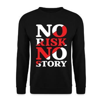 No Risk No Story - Unisex Sweatshirt - black - Front - Alina (178cm) & Michal (187cm)