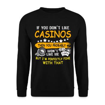 Casino Casino Game - Unisex Sweatshirt - black - Front - Alina (178cm) & Michal (187cm)