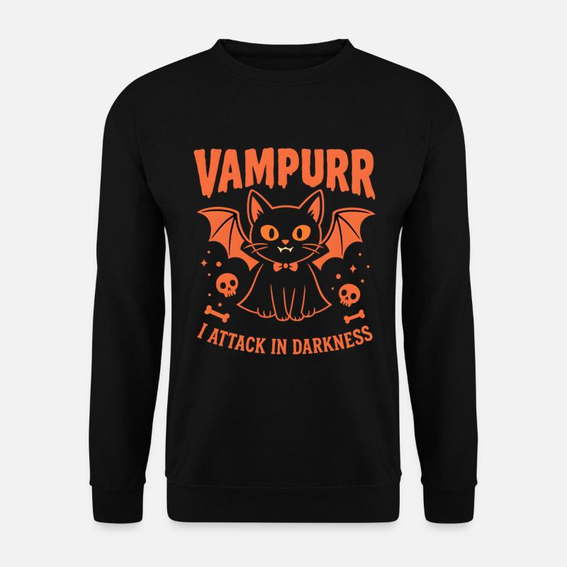 Vampurr – Cute Vampire Cat Halloween Graphic - Unisex Sweatshirt - black