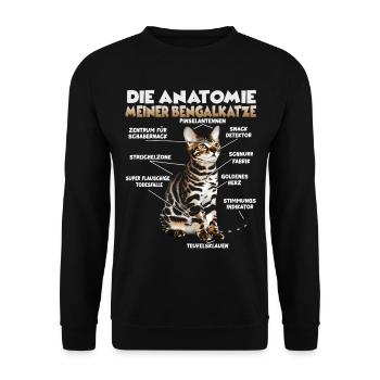 Bengal Cat | Bengal Cats Bengal Cat Holder - Unisex Sweatshirt - black - Front - Alina (178cm) & Michal (187cm)