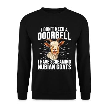 Amant de la chèvre nubienne Propriétaire de chèvre Nubian Costume de chèvre - Sweat-shirt Unisexe - noir - Devant - Alina (178cm) & Michal (187cm)