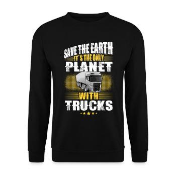 Truck Driver - Unisex Sweatshirt - black - Front - Alina (178cm) & Michal (187cm)