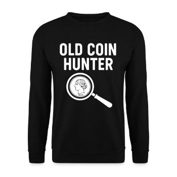 Old Coin Hunter Treasure Detector Adventure - Unisex Sweatshirt - black - Front - Alina (178cm) & Michal (187cm)