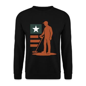Metal Detecting Treasure Hunt Star Design - Unisex Sweatshirt - black - Front - Alina (178cm) & Michal (187cm)