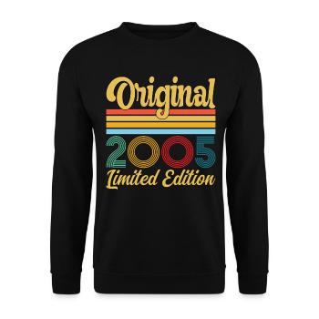 2005 Birthday Original Vintage Retro Gift - Unisex Sweatshirt - black - Front - Alina (178cm) & Michal (187cm)