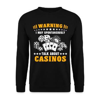 Casino Glücksspieler - Unisex Pullover - Schwarz - Vorne - Alina (178cm) & Michal (187cm)