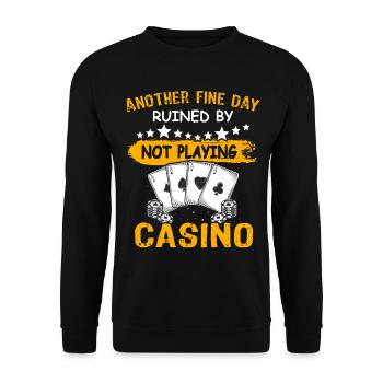 Casino Casino Game - Unisex Sweatshirt - black - Front - Alina (178cm) & Michal (187cm)