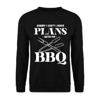 Plans de barbecue : Excuse du barbecue - Sweat-shirt Unisexe - noir - Devant - Alina (178cm) & Michal (187cm)