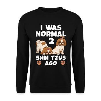 J’étais normal avant deux Shih Tzu - Sweat-shirt Unisexe - noir - Devant - Alina (178cm) & Michal (187cm)