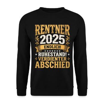 Pensioners 2025 Retirement Deserved Farewell - Unisex Sweatshirt - black - Front - Alina (178cm) & Michal (187cm)