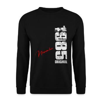 November 1985 Vintage Vintage Retro Birthday - Unisex Sweatshirt - black - Front - Alina (178cm) & Michal (187cm)