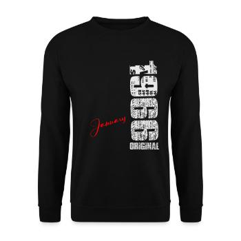 January-1966-Vintage-Born-Birthday-Retro - Unisex Sweatshirt - black - Front - Alina (178cm) & Michal (187cm)